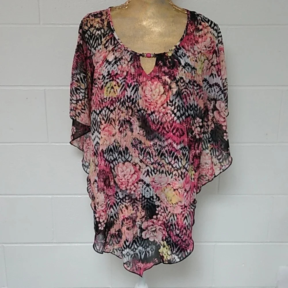 STUDIO WORKS FLORAL BOHO, BLOUSE TOP - Picture 6 of 6